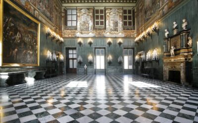 La linea meridiana nel Salone delle Guardie Svizzere di Palazzo Reale